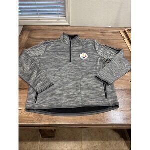 NFL Pittsburgh Steelers Long Sleeve 1/4 Zip Gray Shirt Size XL Team Apparel